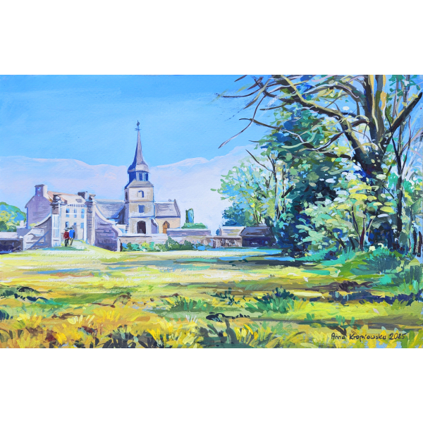 The parish church of Saint-Colomban in Tréveneuc 20x30cm