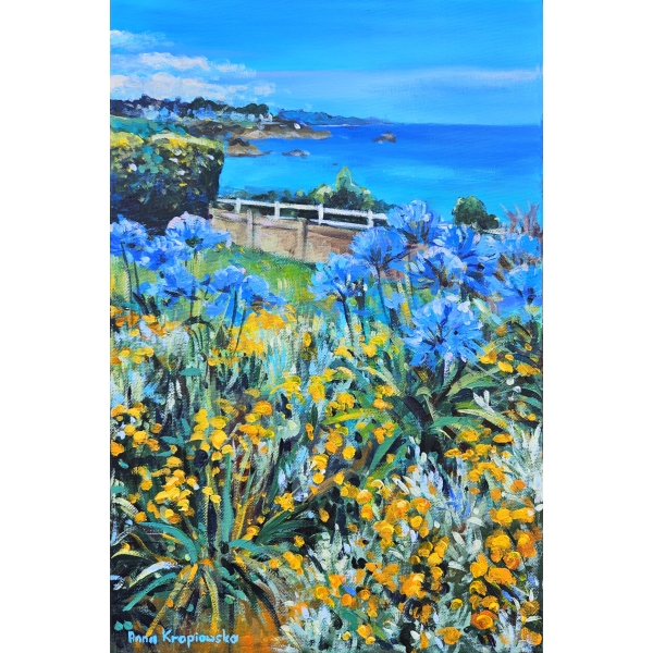 A garden upon the ocean's edge 27x41cm