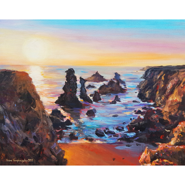 Belle ile coton port Sunset 40x50cm