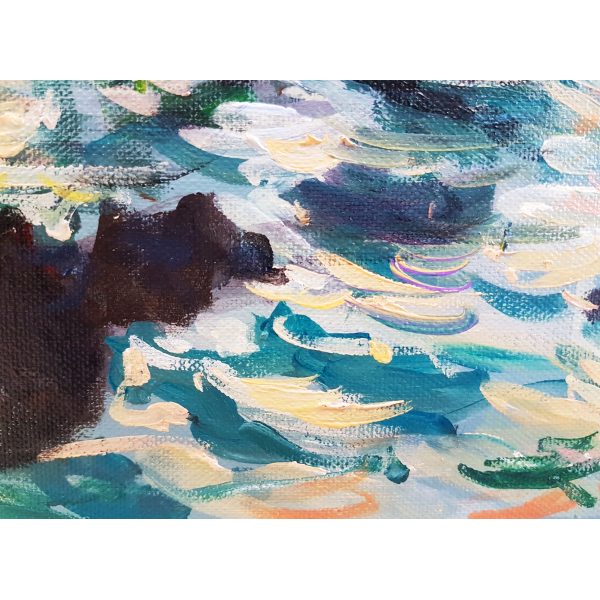 Belle ile Coton port in the evening 40x50cm
