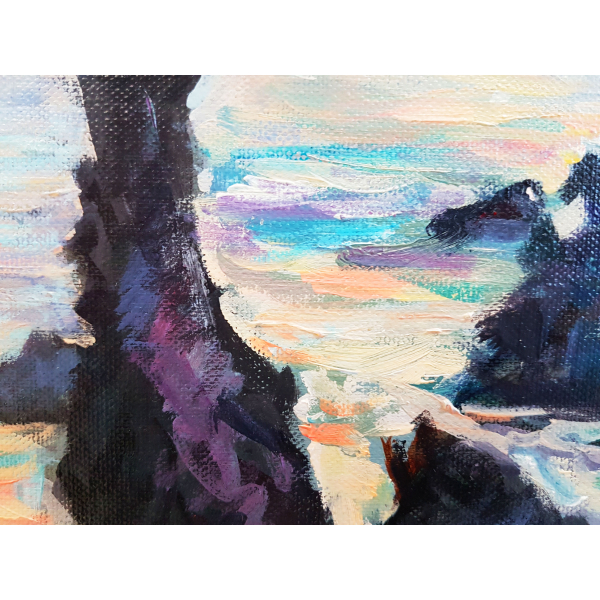 Belle ile Coton port in the evening 40x50cm