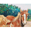 Horses of Bangor, Belle ile 24x30cm