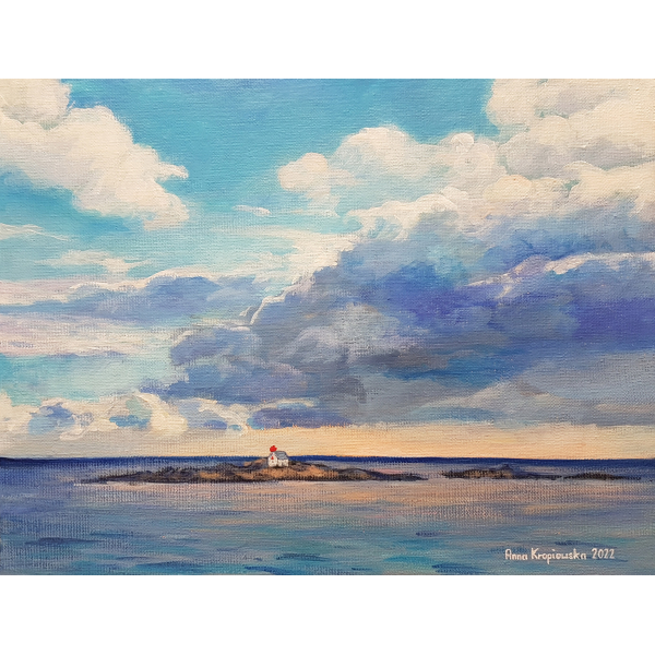 Phare de l'ile Harbour 27x35cm