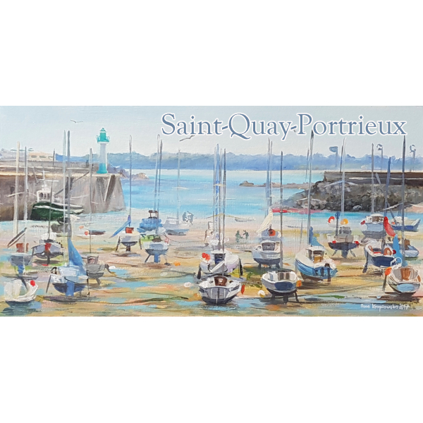 Magnet Port of Saint Quay in the morning 6x12cm