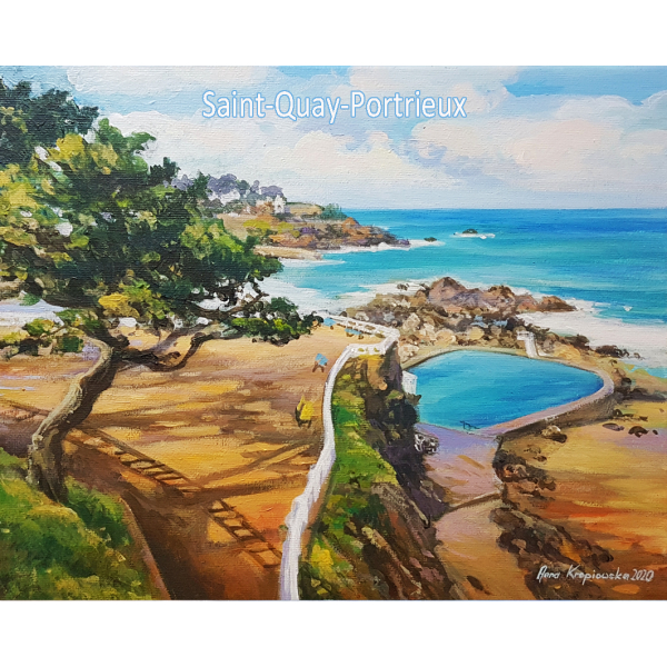Magnet Afternoon sun - swimming pool at Saint Quay 7,2x9cm