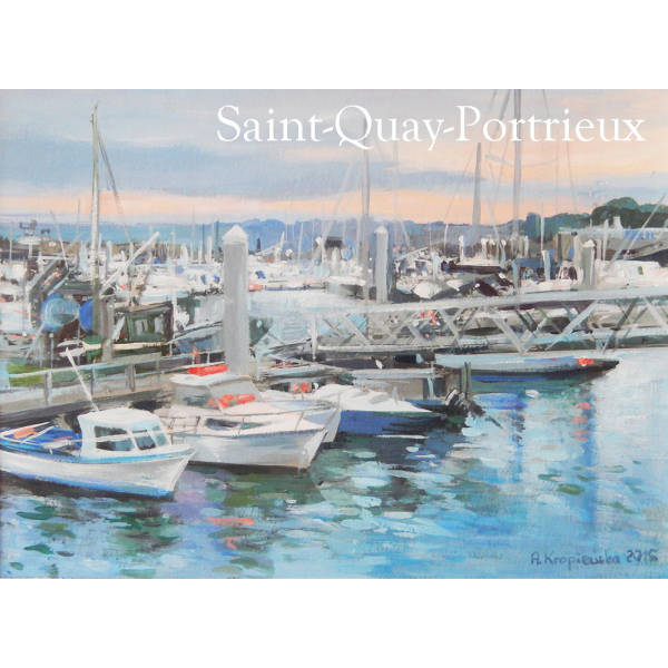 Magnet Dusk in the port of Saint Quay 6,6x9cm