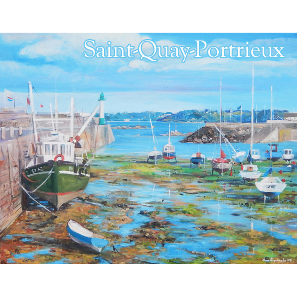 Magnet Old fishing boat in the port of Saint Quay 7x9cm