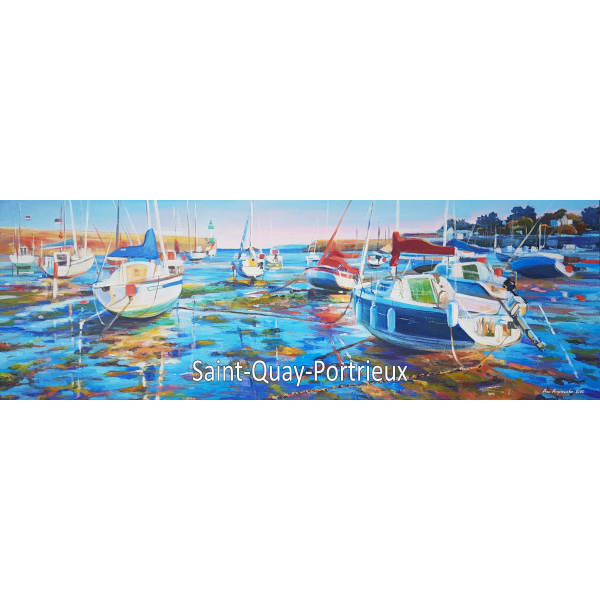 Magnet Port of Saint Quay in the afternoon 4x12cm