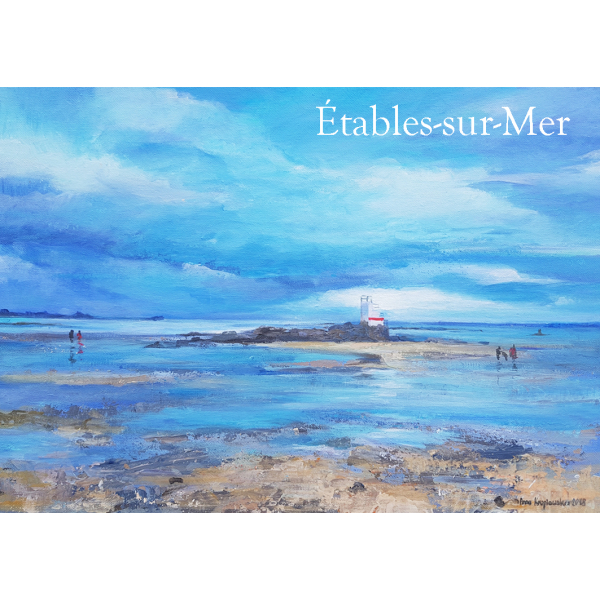 Magnet Godelins beach in Etables-sur-Mer in winter 6,4x9cm