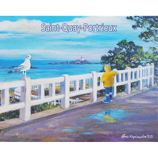 Magnet Memories of holidays in Saint Quay Portrieux 7,2x9cm