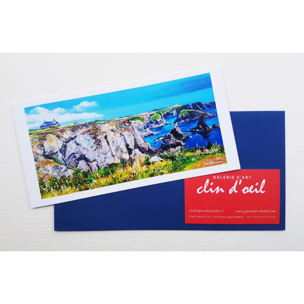 Postcard Belle ile, Le Grande Large hotel 20x10cm