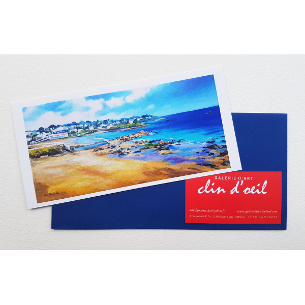 Postcard Chatelet Beach 20x10cm