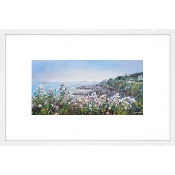 Postcard Morning fog in Saint Quay Portrieux 20x10cm