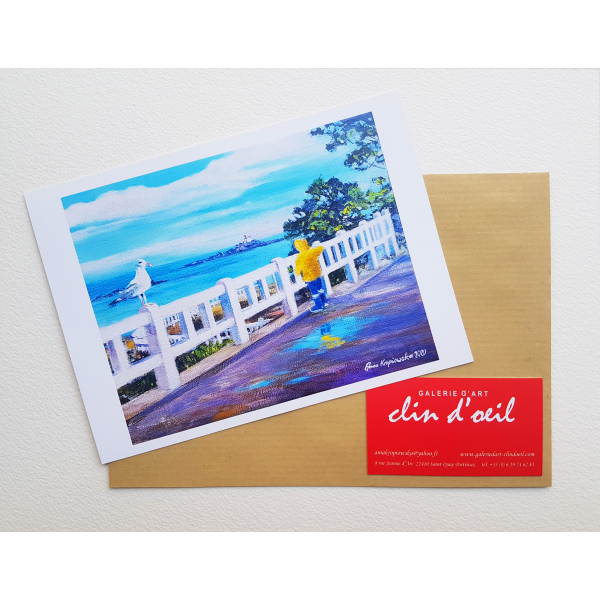 Postcard Memories of holidays in Saint Quay Portrieux 20x14,5cm